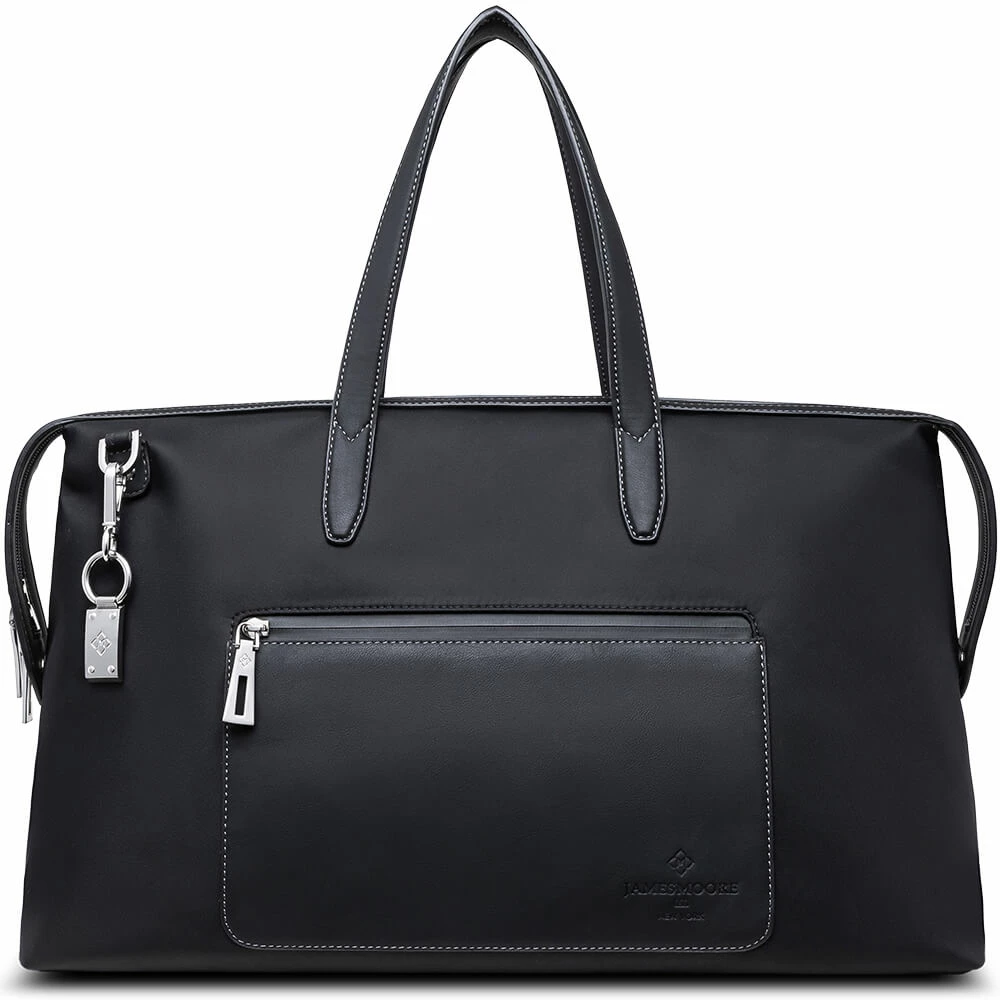 The Big Kyoto Zip Tote Bag in Charcoal Black Nylon and Black